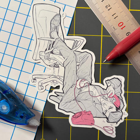 Matte vinyl sticker